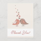 Retro bruid en bruidegom vogels Dank u Briefkaart (Voorkant)