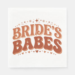 Retro Bruid Meisjes Terracotta Bachelorette Servet