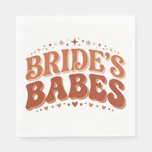 Retro Bruid Meisjes Terracotta Bachelorette Servet
