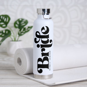 Retro Bruid Typography Design Waterfles