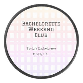 RETRO BRUIDJES WEEKEND CLUB ROZE ORANJE DATUM HOCKEY PUCK