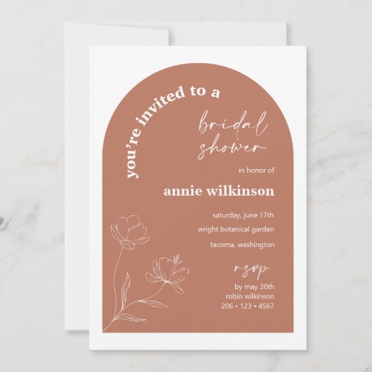 Retro bruids douche uitnodiging bruiloft (Voorkant)