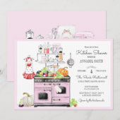 Retro Bruids Keuken Douche Kaart (Voorkant / Achterkant)