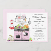 Retro Bruids Keuken Douche Kaart (Voorkant / Achterkant)