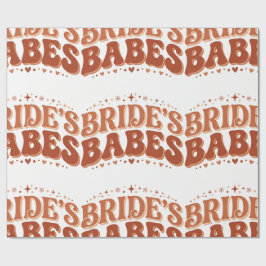 Retro Bruid's Meiden Terracotta Meidenavond Cadeaupapier