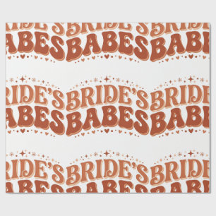 Retro Bruid's Meiden Terracotta Meidenavond Cadeaupapier