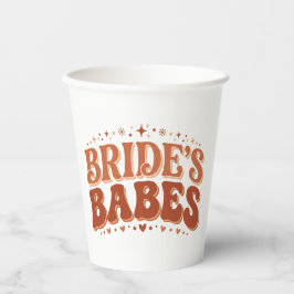 Retro Bruid's Meiden Terracotta Meidenavond Papieren Bekers