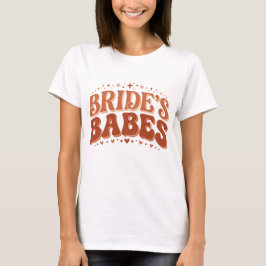Retro Bruids Meiden Terracotta Meidenavond T-shirt