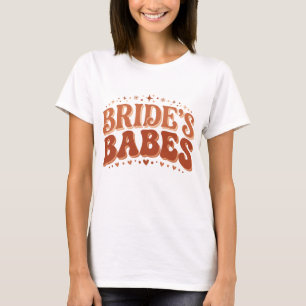 Retro Bruids Meiden Terracotta Meidenavond T-shirt