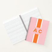 Retro Bruidsfeest Geschenk Persoonlijk Monogram Notitieboek (Binnen)
