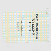 RETRO BRUIDSFEEST WEEKEND CLUB BLAUW GEEL DATUM GOLFHANDDOEK (Horizontaal)