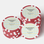 RETRO BRUIDSFEEST WEEKEND CLUB BLAUW GEEL DATUM POKER CHIPS (Opstapeling)