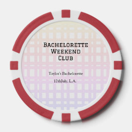 RETRO BRUIDSFEEST WEEKEND CLUB ROZE ORANJE DATUM POKER CHIPS