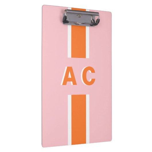 Retro Bruidsmeisje Persoonlijk Monogram Klembord (Rechts)