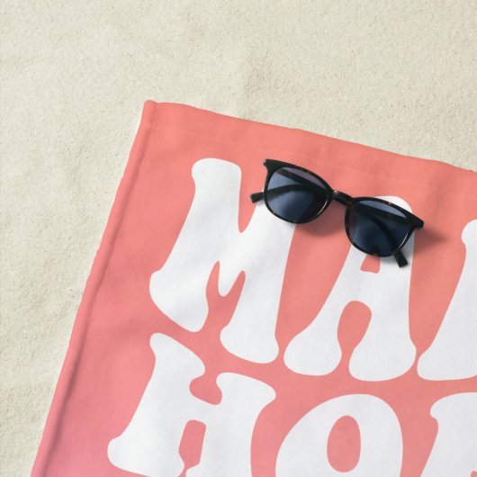 Retro Bruidsmeisje Roze Aqua Gradiënt Strandlaken (In situ)