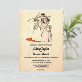 Retro Bruidsmeisjes 50s Classic Bruiloft Kaart (Staand voorkant)