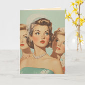 Retro bruidsmeisjes in stijl kaart (Gele Bloem)