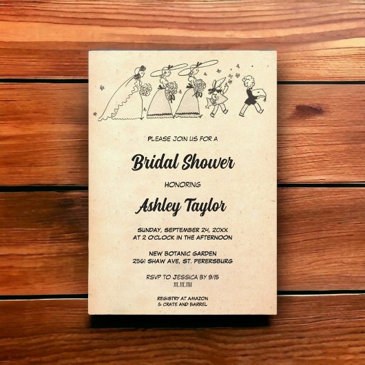  Retro Bruidsmeisjes Stripboek Vrijgezellenfeest Kaart