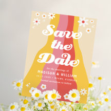 Retro bruiloft Bewaar de datum