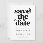 Retro bruiloft Bewaar de datum Kaart (Voorkant)