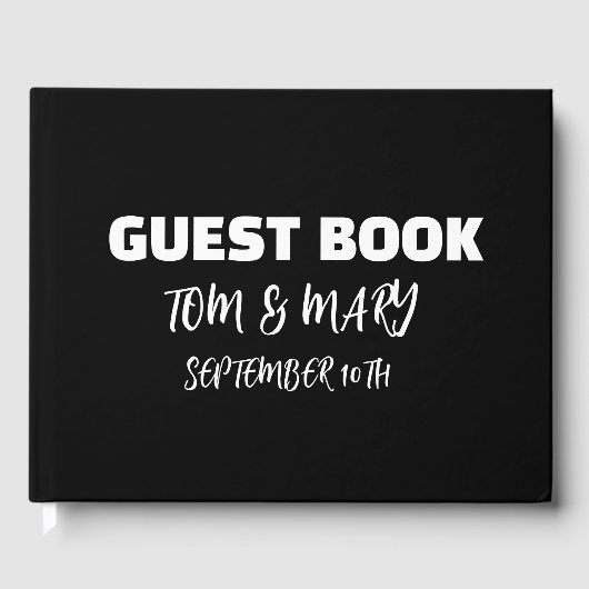 RETRO BRUILOFT GASTENBOEK ZWART & WIT (Voorkant)