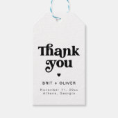 Retro bruiloft gunst Label Groovy dank u Label Cadeaulabel (Voorkant)