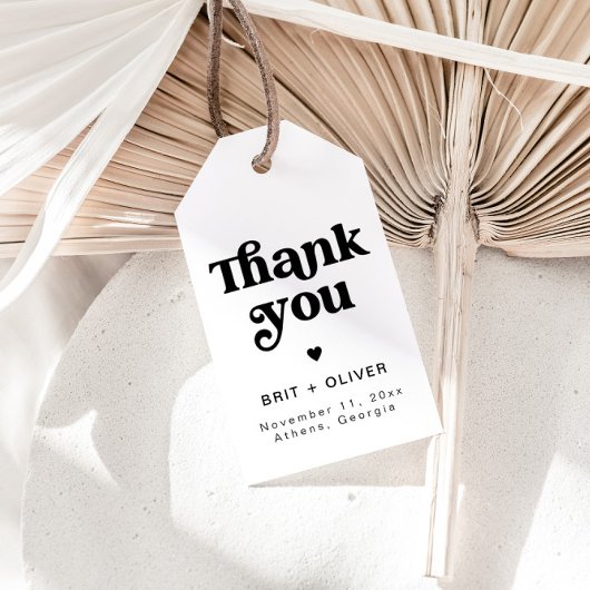 Retro bruiloft gunst Label Groovy dank u Label Cadeaulabel