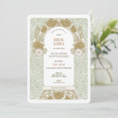 Retro Bruiloft Invitatie Art Nouveau Morris Kaart (Staand voorkant)