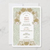 Retro Bruiloft Invitatie Art Nouveau Morris Kaart (Voorkant)