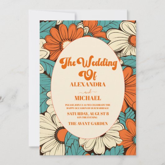 Retro bruiloft Kaart (Voorkant)