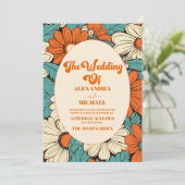  Retro bruiloft Kaart (Staand voorkant)