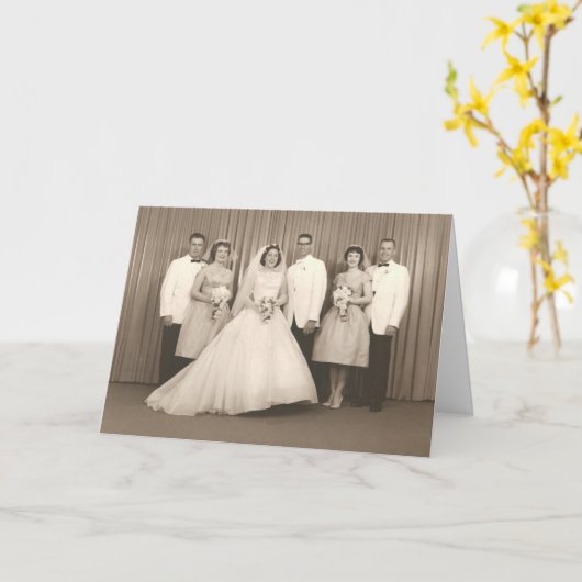 Retro bruiloft Kaart (Gele Bloem)