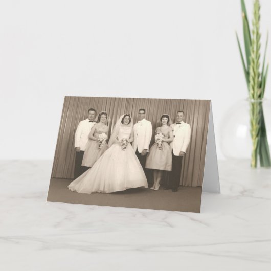 Retro bruiloft Kaart (Voorkant)