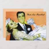 retro,,bruiloft kaart (Voorkant / Achterkant)