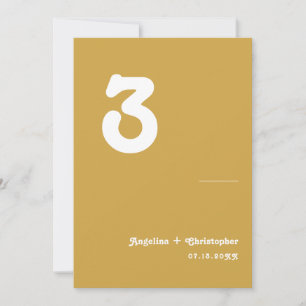 Retro Bruiloft Minimalistisch Script Tafelnummer