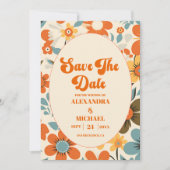 Retro bruiloft Save The Date (Voorkant)