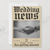 Retro  bruiloft save the date (Voorkant)