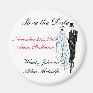 Retro bruiloft, Save the Date - Gepersonaliseerd Magneet