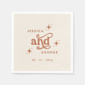 Retro bruiloft, Terracotta Boho Servet (Voorkant)