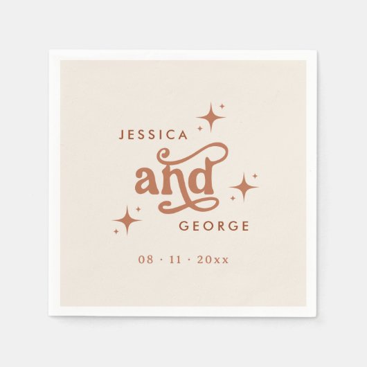 Retro bruiloft, Terracotta Boho Servet (Voorkant)