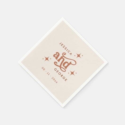 Retro bruiloft, Terracotta Boho Servet (Hoek)