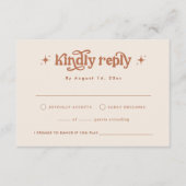 Retro bruiloft uitnodigen, Terracotta Boho Informatiekaartje (Voorkant)