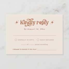 Retro bruiloft uitnodigen, Terracotta Boho Informatiekaartje