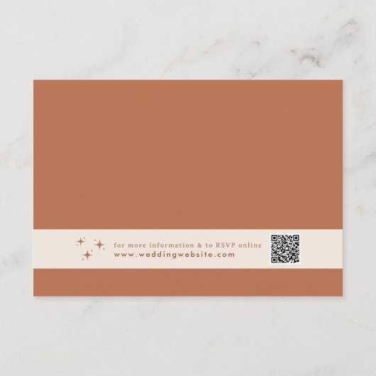 Retro bruiloft uitnodigen, Terracotta Boho Informatiekaartje (Achterkant)