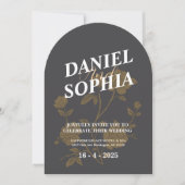 Retro bruiloft uitnodiging Bloemen (Voorkant)