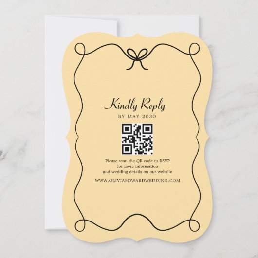 Retro bruiloft uitnodiging met QR-code (Achterkant)