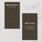 Retro Bruin 2 Speld Sieraden Visitekaartje (Voorkant / Achterkant)