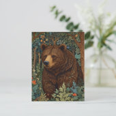 Retro bruin beer artwork boho bos briefkaart (Staand voorkant)