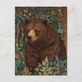 Retro bruin beer artwork boho bos briefkaart (Voorkant)