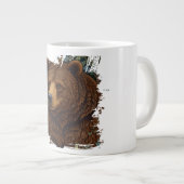 Retro bruin beer artwork boho bos grote koffiekop (Voorkant rechts)